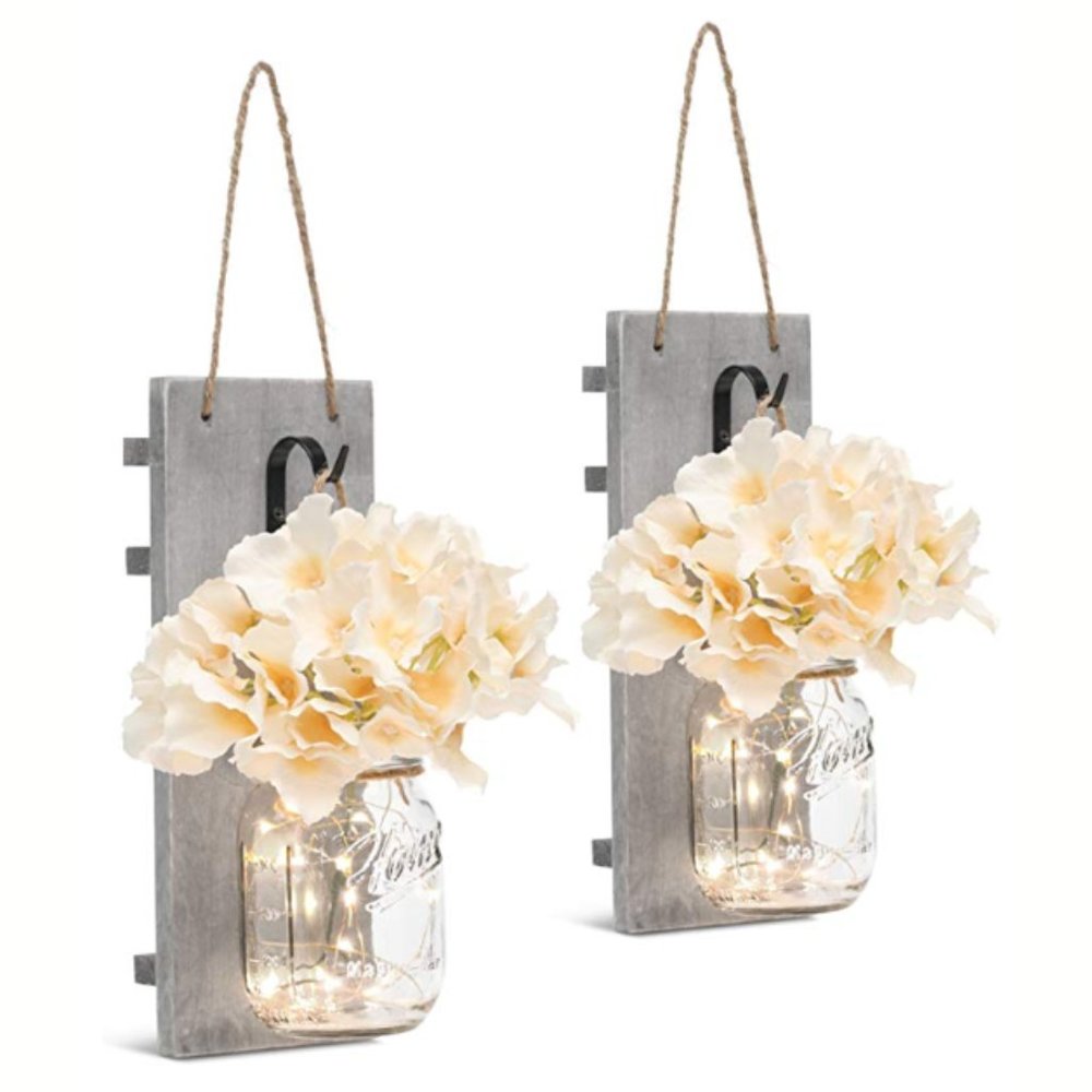 Rustic Mason Jar Wall Sconce (2 Pack) - Picture 5 of 6